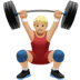 🏋🏼‍♂️ man lifting weights: medium-light skin tone display on Apple